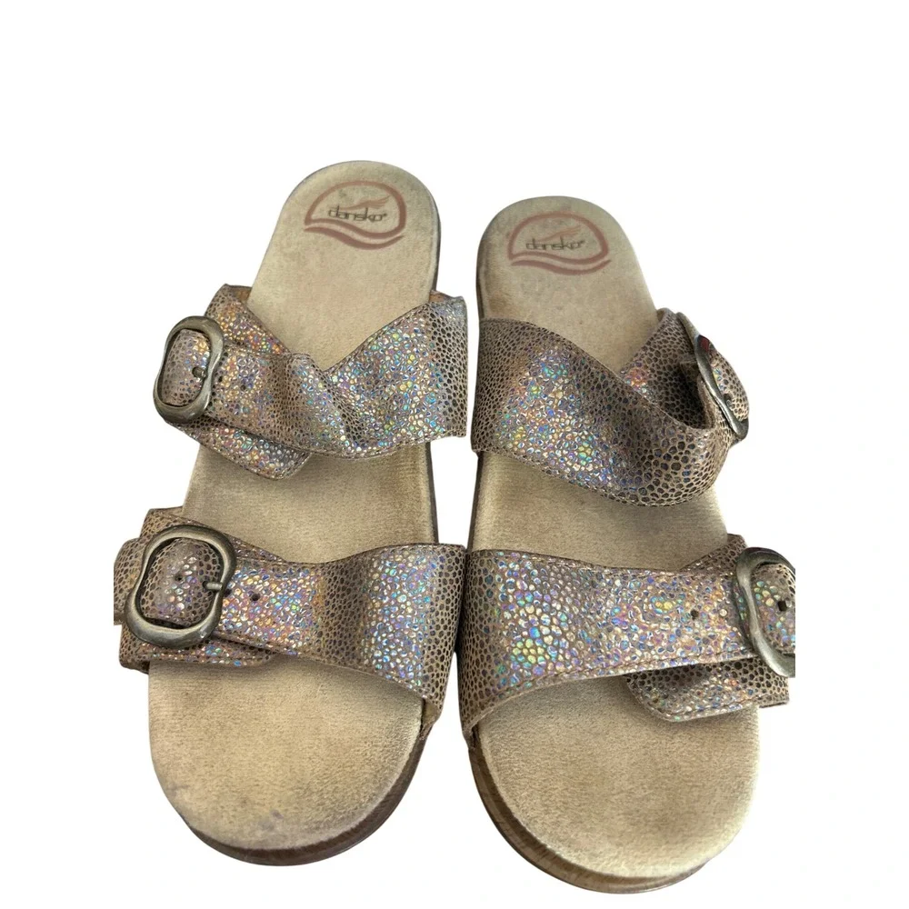 2013 Dansko Wedge Sandals Boho Iridescent Metallic Festival Comfort 9841117000
